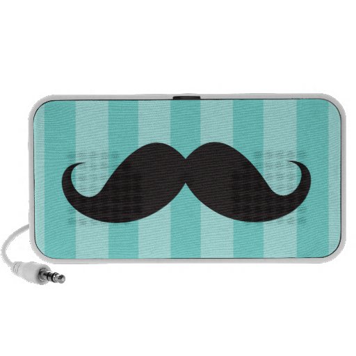 Black moustache and aqua stripes custom speakers