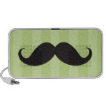 Black moustache and green stripes custom speakers