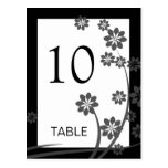 Black Onxy Floral Pattern Template Table Numbers postcards