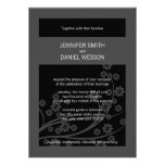 Black Onxy Floral Pattern Template Wedding Invites invitations
