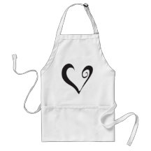 Black Open Heart Aprons