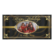 Black Pinstripe Faux Jewelled Photo Cards