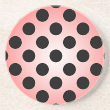 Black Polka Dotted Coaster
