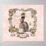 Black Poodle Marie Antoinette Print