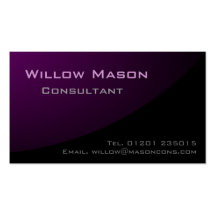 Black Purple Curved, Professional Business Card