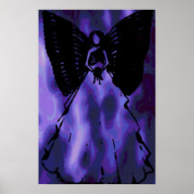 Black Purple Sweet  Sixteen Butterfly Fairy Print