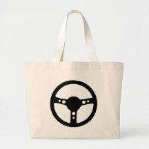 black racing steering wheel icon canvas bag