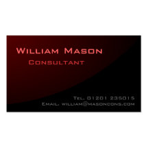 Black Red Curved, Professional Business Card