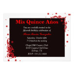 Black, Red, & White Festive Quinceañera Invitation