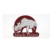 black rhino photo greeting card