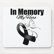 Black Ribbon In Memory of My Hero Mouse Mats
