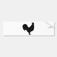 black rooster icon bumper sticker