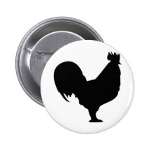 black rooster icon button