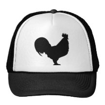 black rooster icon mesh hats
