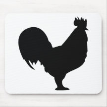 black rooster icon mouse pad
