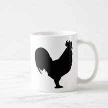 black rooster icon mug