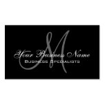 Black Simple Plain Monogram Business Card