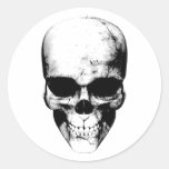 Black Skull Round Sticker