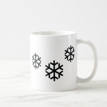 black snowflakes coffee mugs