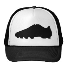 black soccer shoe trucker hat