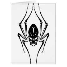 BLACK SPIDER INSECT SCARY TOUGH ROUGH TATTOO CARD
