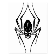 BLACK SPIDER INSECT SCARY TOUGH ROUGH TATTOO POST CARDS