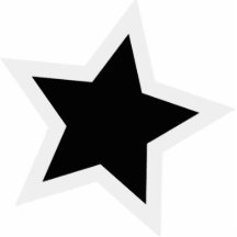 Black Star Bold White Outline Photo Cutout