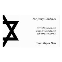 Black Star of David Business Card Templates