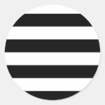 Black Stripes Round Sticker