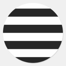Black Stripes Round Sticker