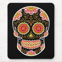 Black Sugar Skull Mouse Pad