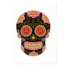 Black Sugar Skull Postcard