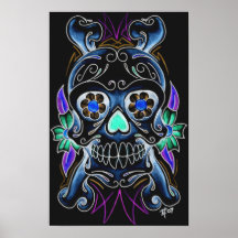 Black Sugar Skull Print