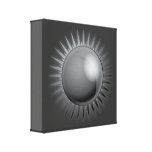black-sun-vector BLACK GREY GRAY DARK METAL METALL Stretched Canvas Print