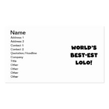 Black Text Best-est Lolo T-shirts and Gifts Business Card Template