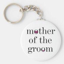 Black Text Mother of the Groom Keychain