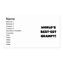 Black Text World's Best-est Grampy Gifts Business Card Templates