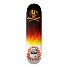 Black to White Flames Skateboard