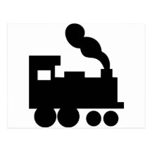 black train railway icon post cards