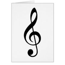 Black Treble Clef Greeting Card