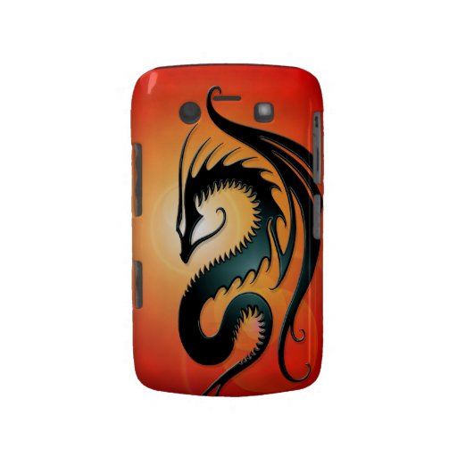Black Tribal Dragon, red Case-Mate Blackberry Case