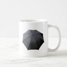 Black Umbrella Isolated Over White Background Mug