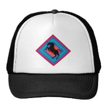 Black Unicorn Shield Trucker Hat