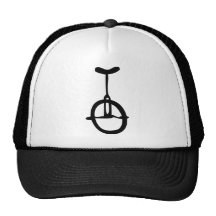 black unicycle icon mesh hat