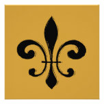 Black Washout Fleur De Lis Custom Invites