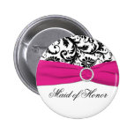 Black, White, and Fuchsia Maid of Honour Pin