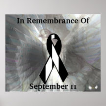 Black/White Angelic Wings September 11 Poster