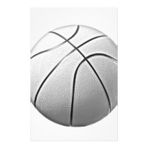 Black & White Basketball Stationery Paper