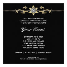 Black White Black Tie Corporate Party Personalised Announcement