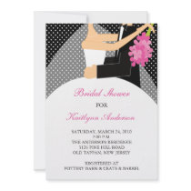 Black & White Bride Bridal Shower Invitation